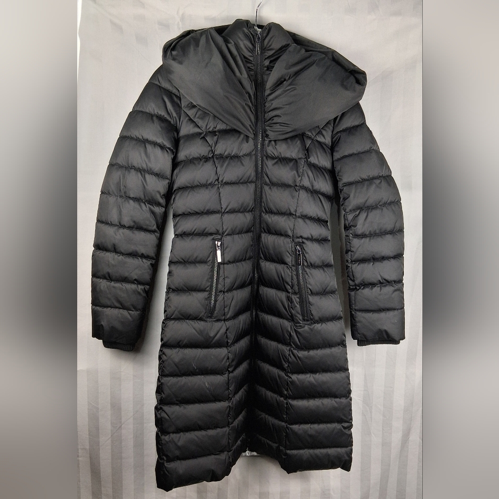 Laundry By Shelli Segal Faux Fur Pocket Lined Quilted Puffer Coat in Black Sz XS
